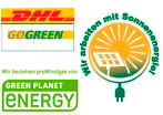 Grafik über DHL GoGreen, Sonnenenergy und Green Planet Energy