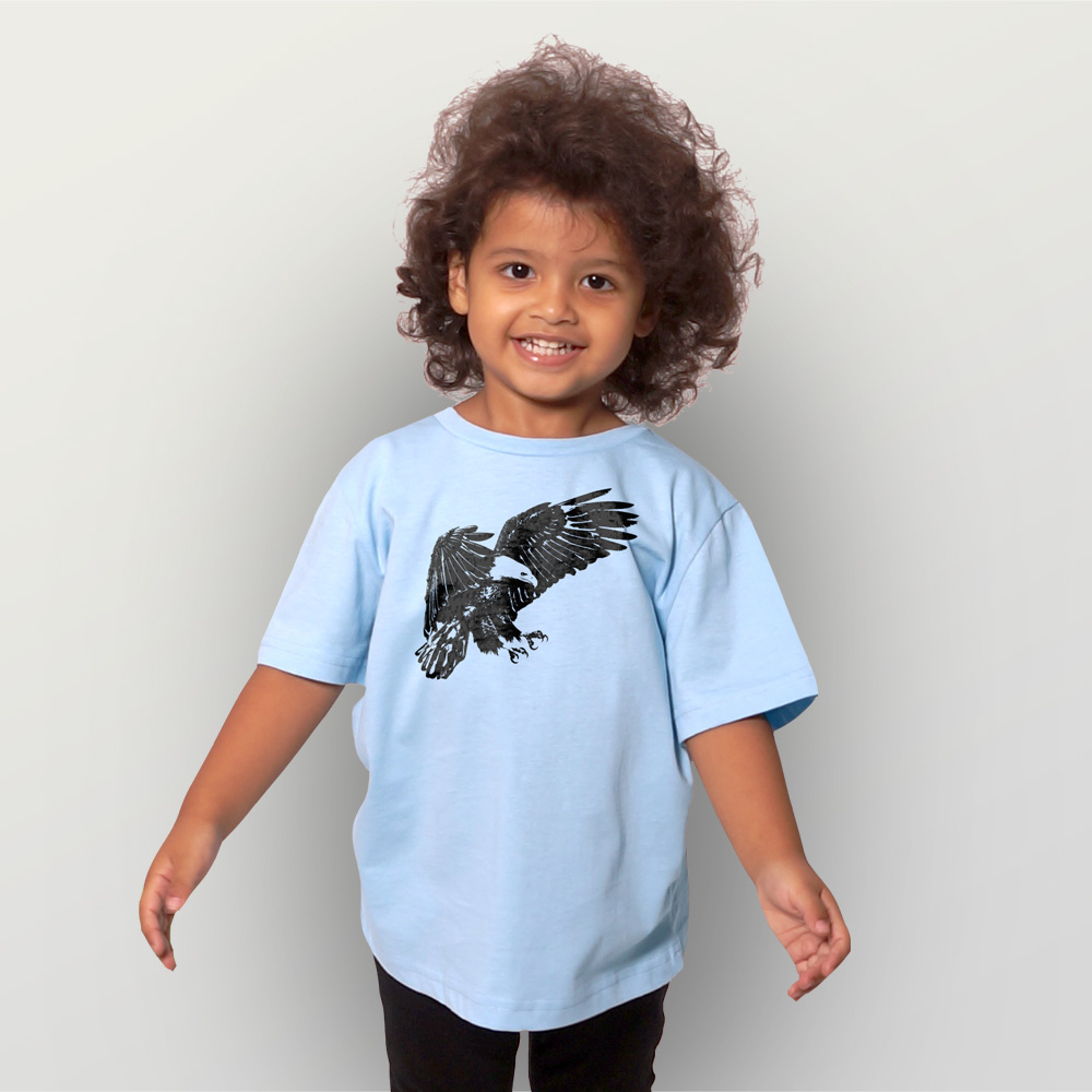 in Bio Kinder Weißkopfseeadler mehr - HANDGEDRUCKT Mode | und und Fair T-Shirt